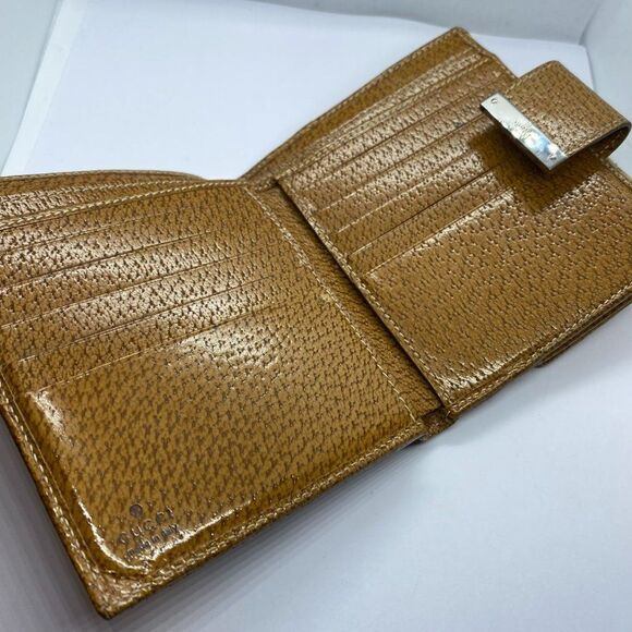 Authentic GUCCI Vintage Brown / Tan Canvas & Leather Double Sided Bifold Wallet - Picture 7 of 11